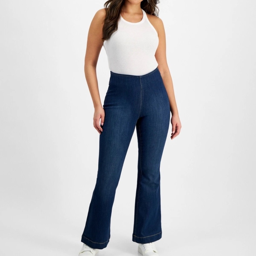 INC International Concepts Dark Blue Flare Jeans inseam 27”